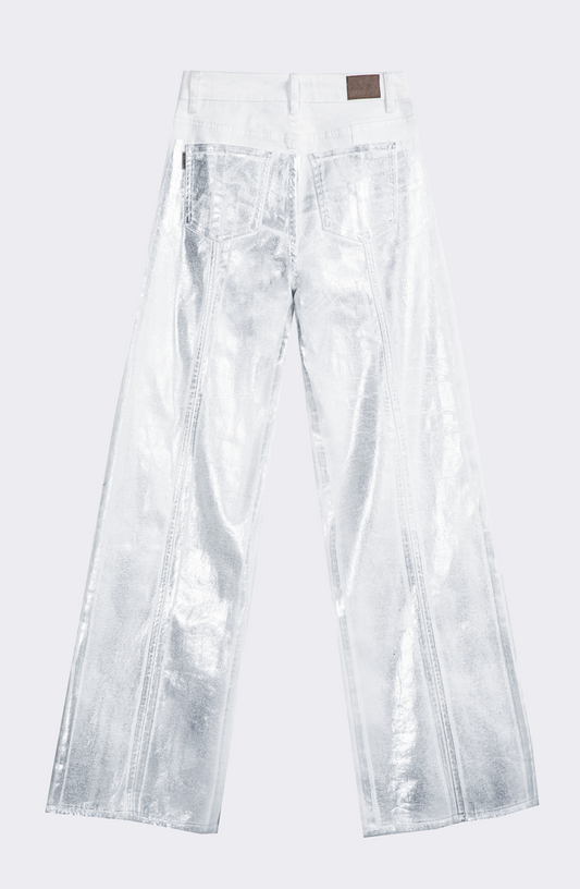 Pants Wide Leg Foil White