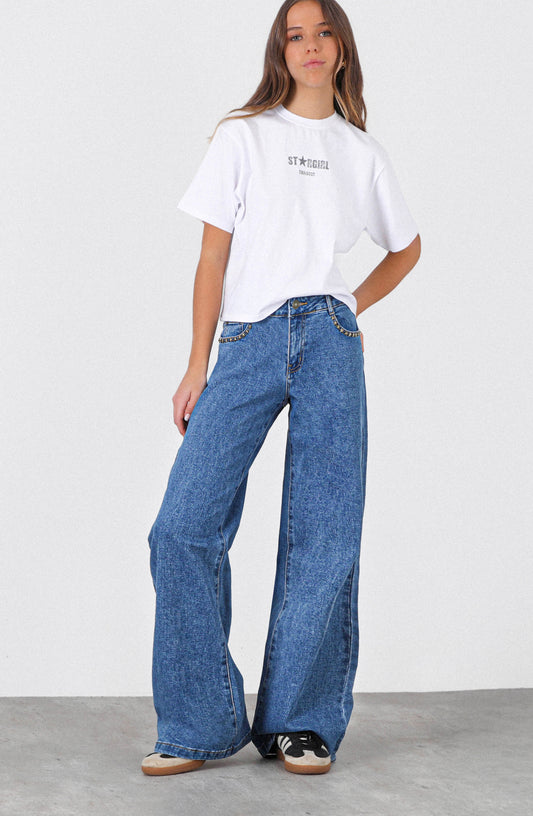 Pantalón Estrella Bolsillo Blue