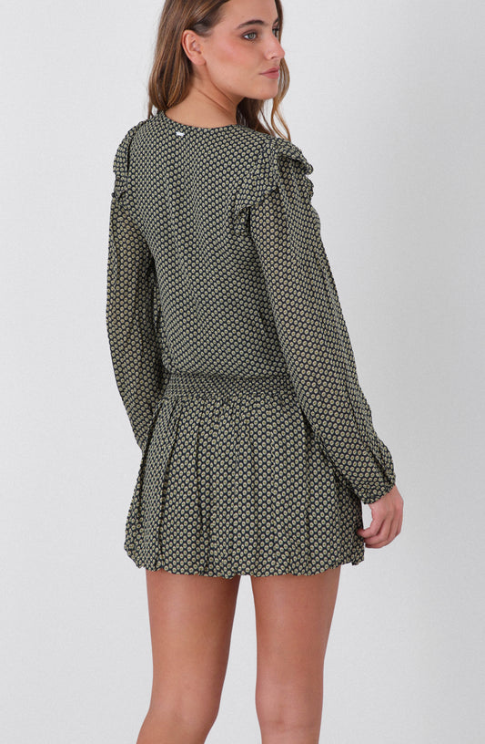 Falda Globo Lurex Navy