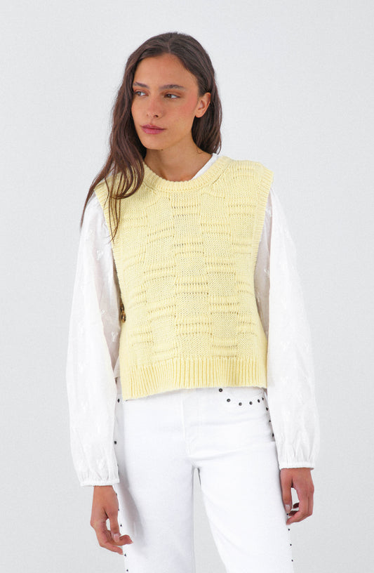 Vest Tejido Butter Yellow