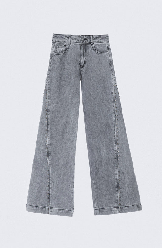 Pantalón Tachas Corte Lateral Gray