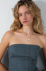 Top Strapless Tachas Gray
