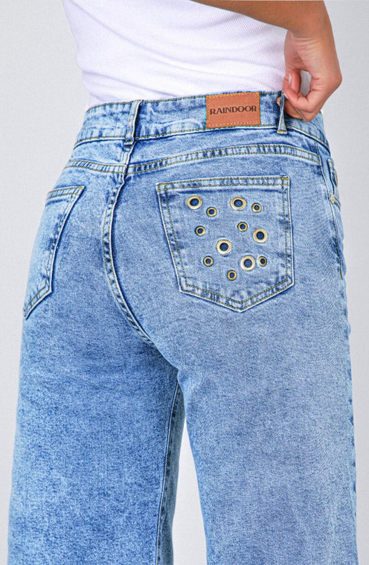 Pantalón Ojal Back Pocket Blue