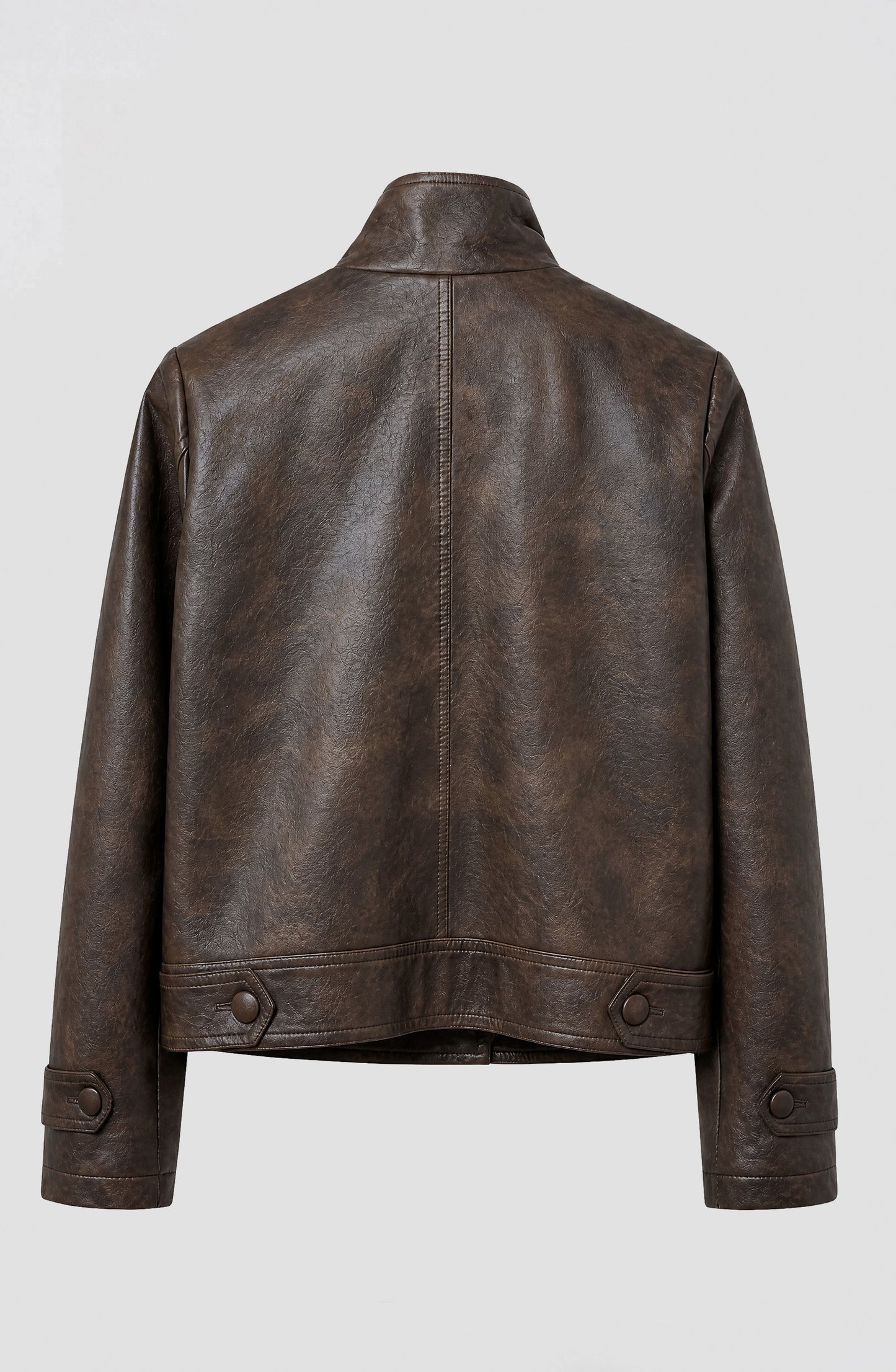 Chaqueta Pu Cuello Funnel Brown