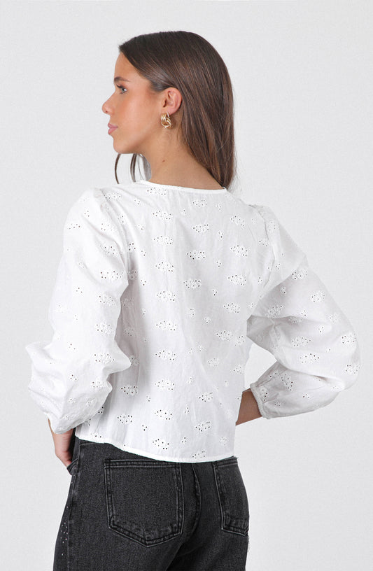 Blusa Bolsillo Corazón White