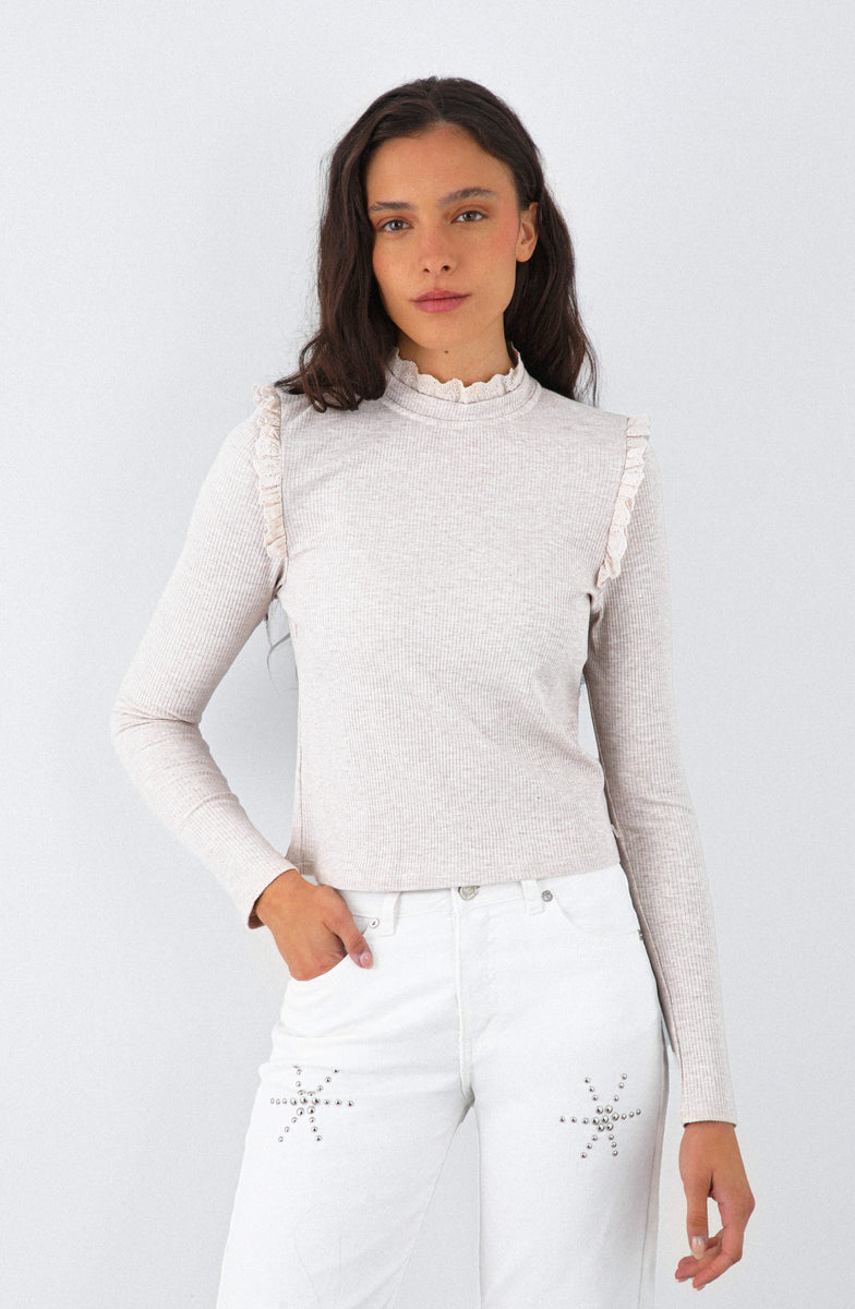 polera manga larga bicolor