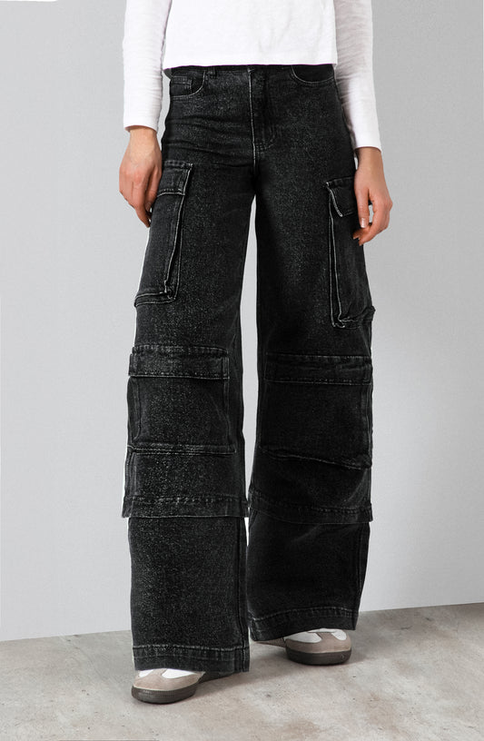 Pantalón Cargo Bolsillos Black R