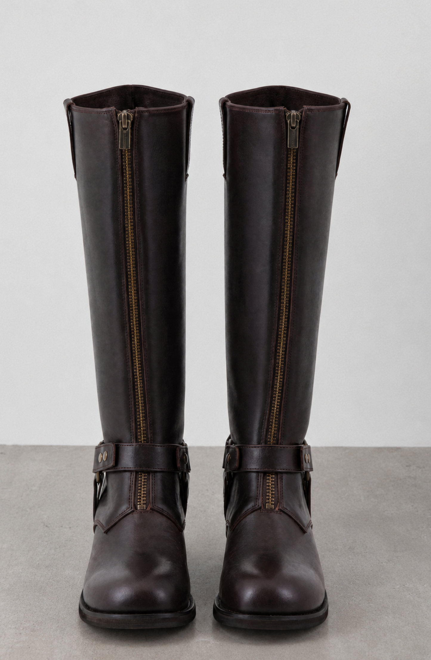 Bota Alta Zipper Brown