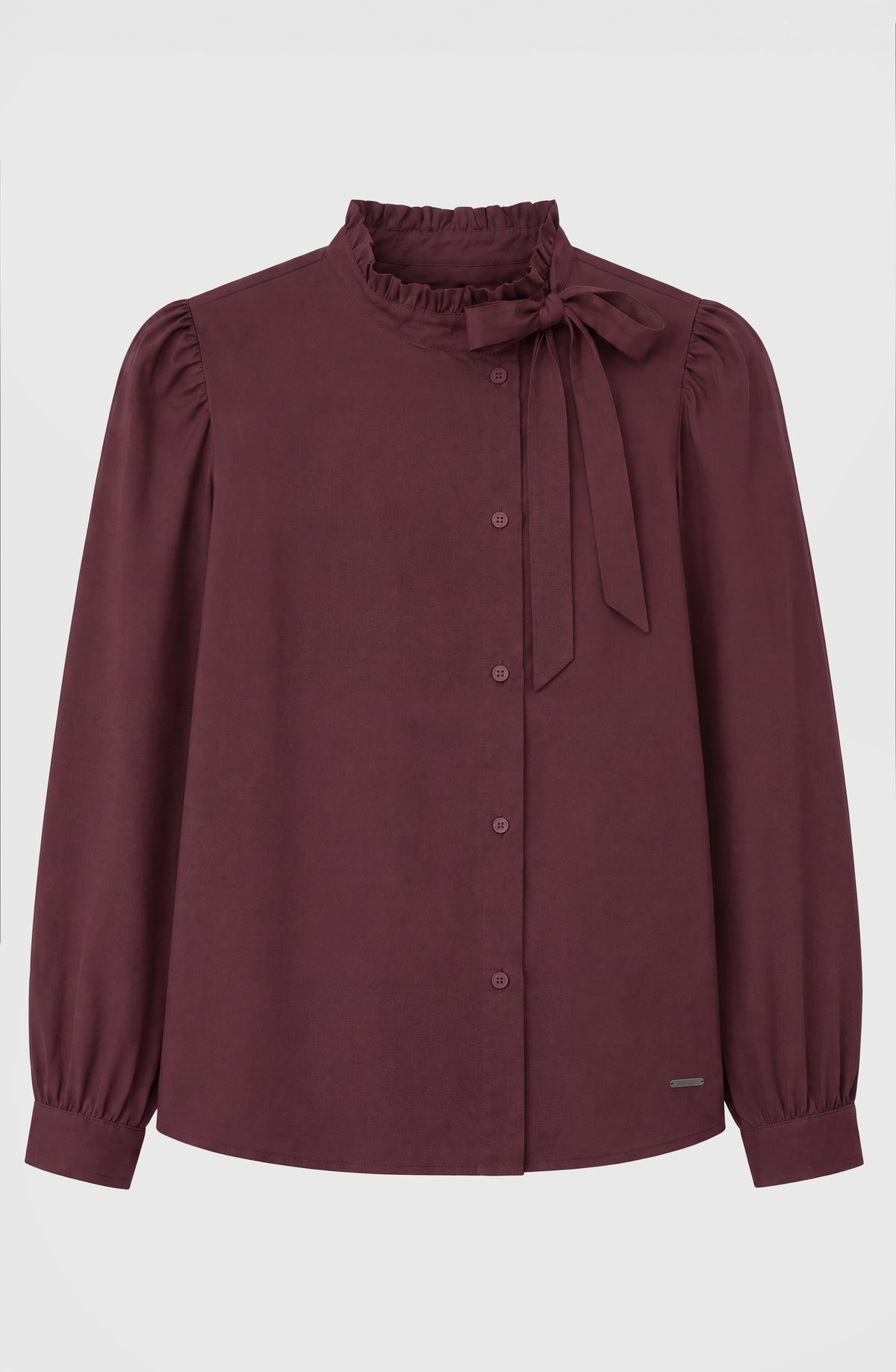 Blusa Lazo Cuello Alto Burgundy