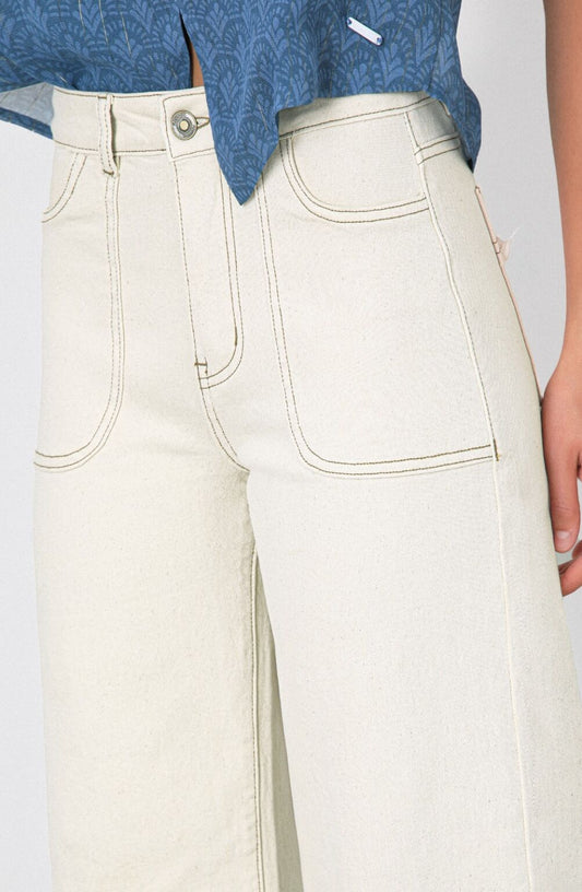 Pantalón Wide Leg Sun Ecru