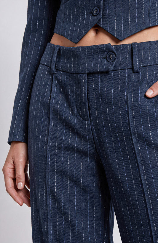 Pantalón Sastrero Raya Lurex Blue
