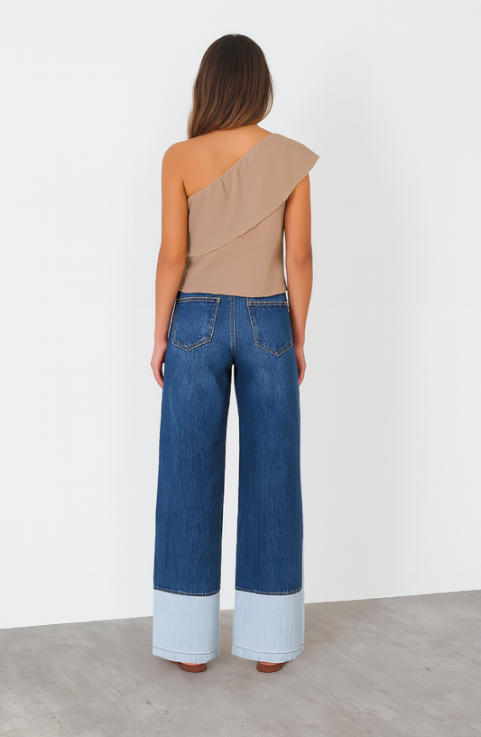 Pantalón Bicolor Franja White