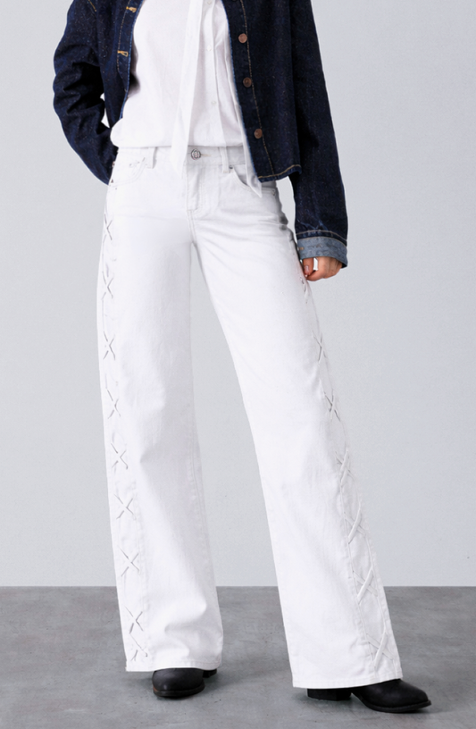 Pantalón Franja Lateral White