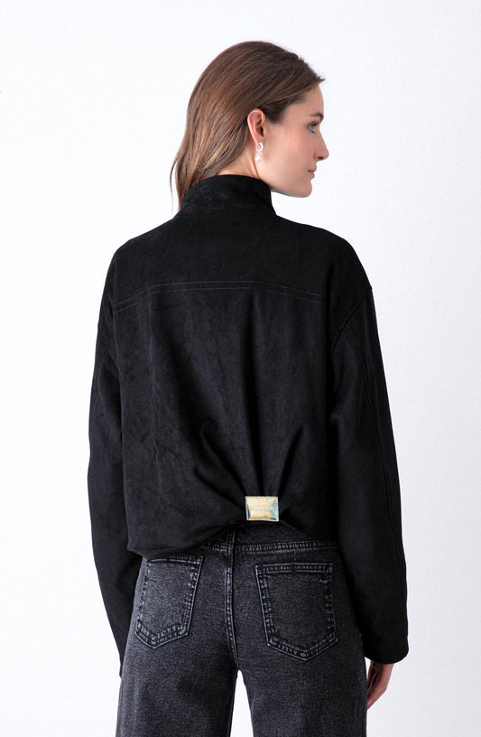 Chaqueta Bomber Suede Black