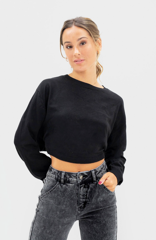 Sweater Espalda Abierta Black