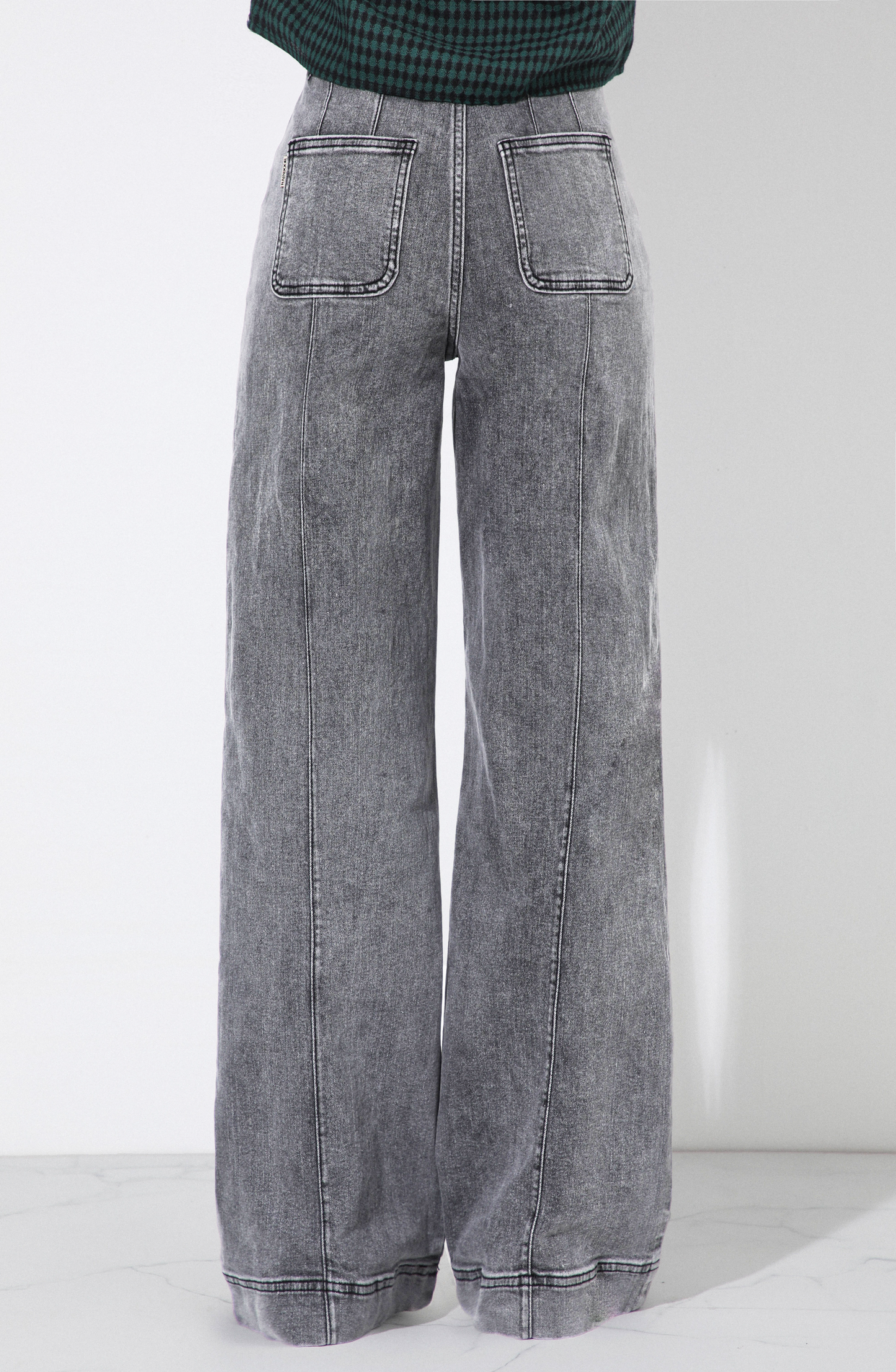 Pants Wide Leg Pocket Gray