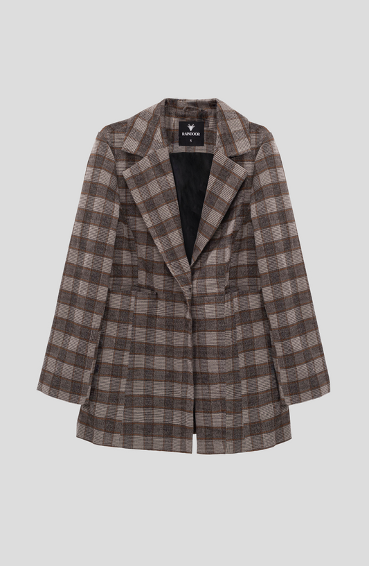 Blazer a cuadros en todos café