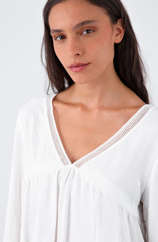 Blusa Cuello En V White