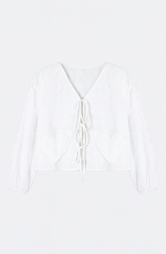 Blusa Bolsillo Corazón White