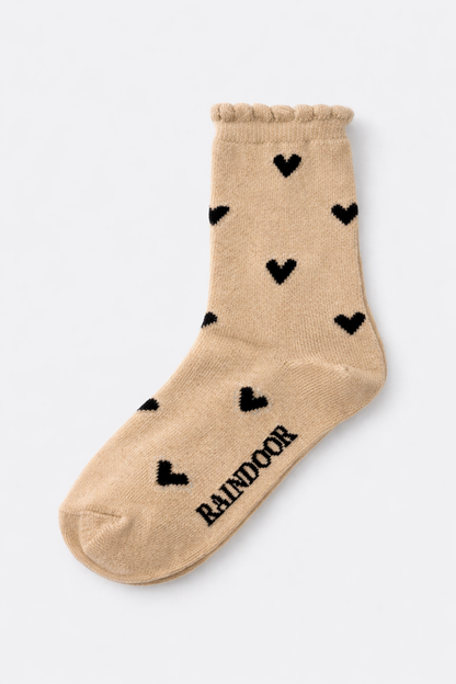 Calcetín Corazón Ecru