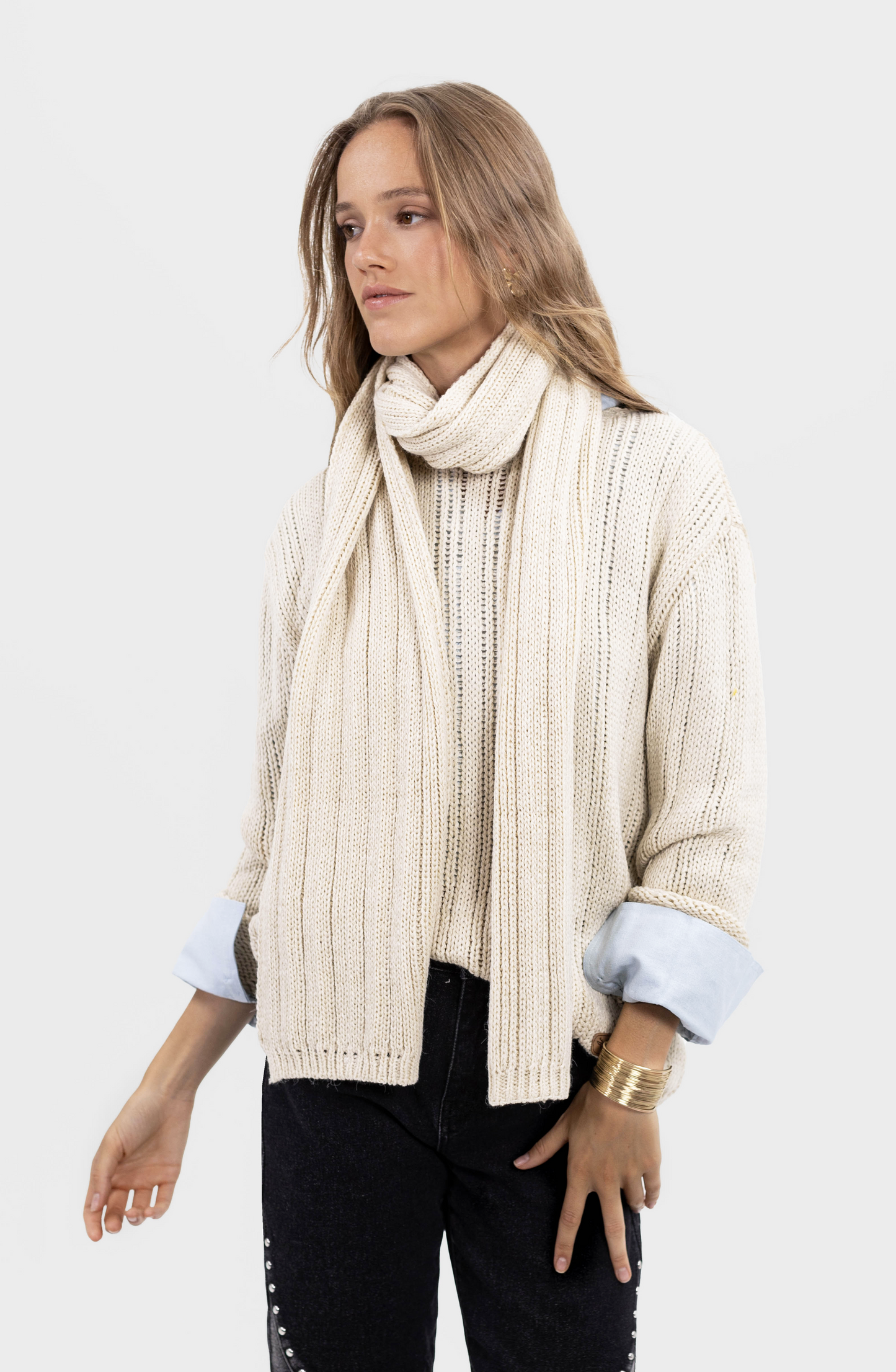 Sweater Bufanda Ecru
