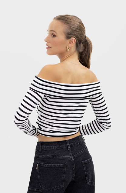 Top Manga Larga Bardot Lines