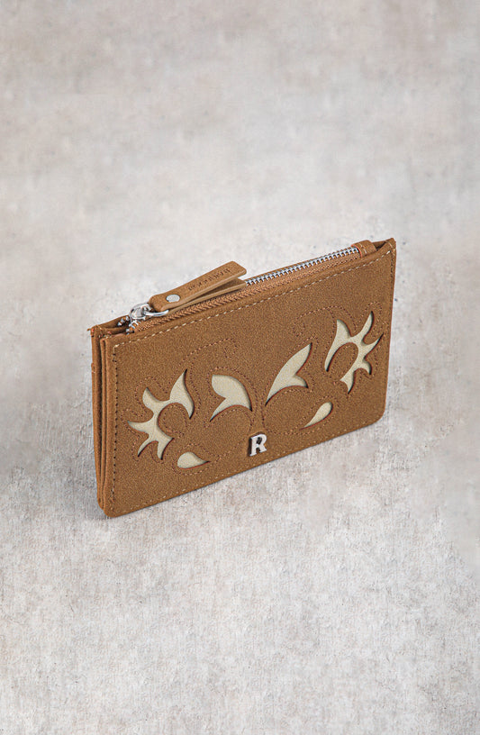 Tarjetero Bordado Brown