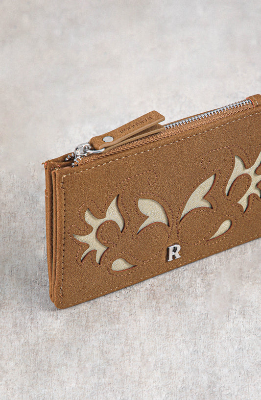 Tarjetero Bordado Brown