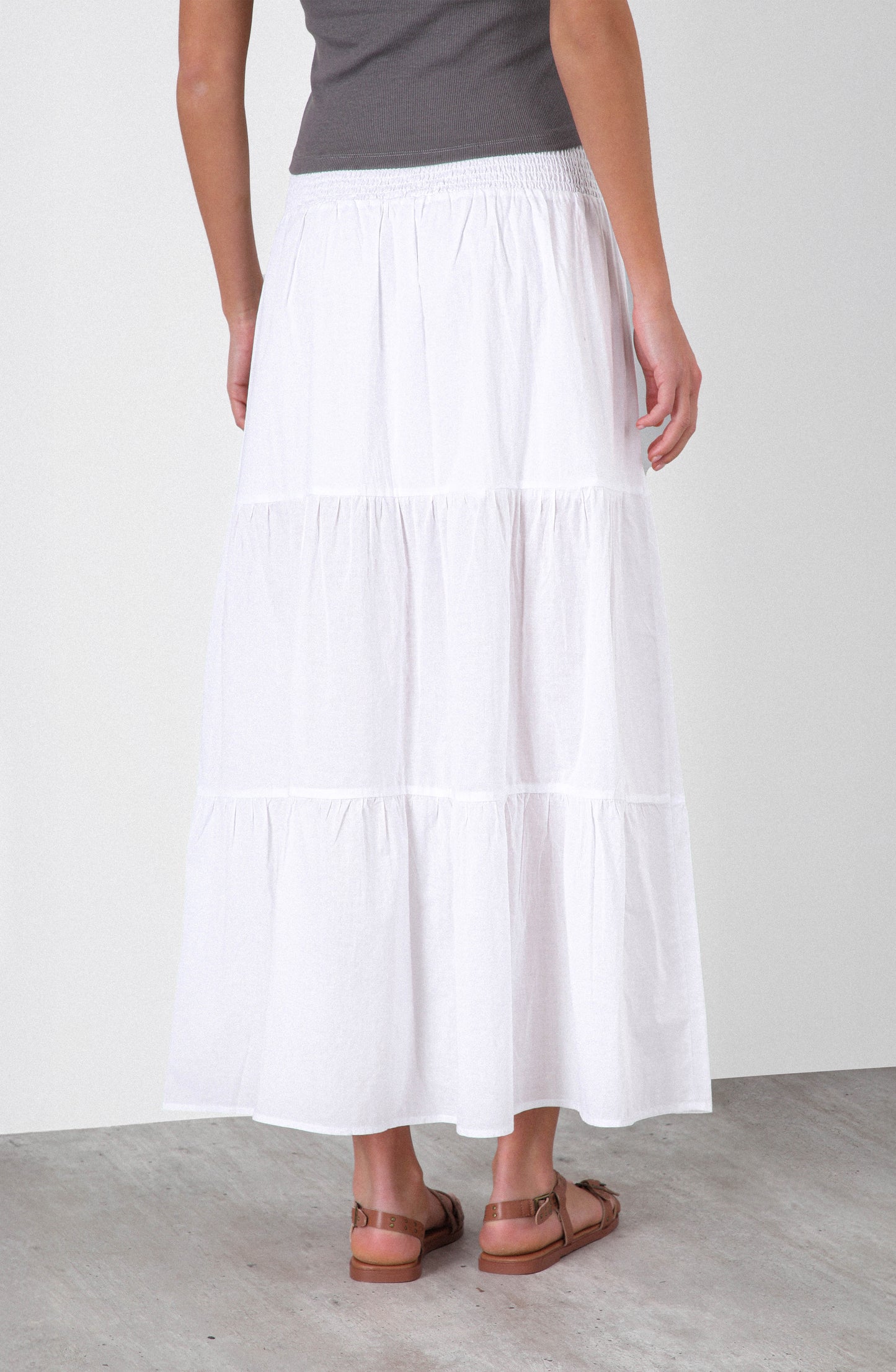 Falda Larga Panal White