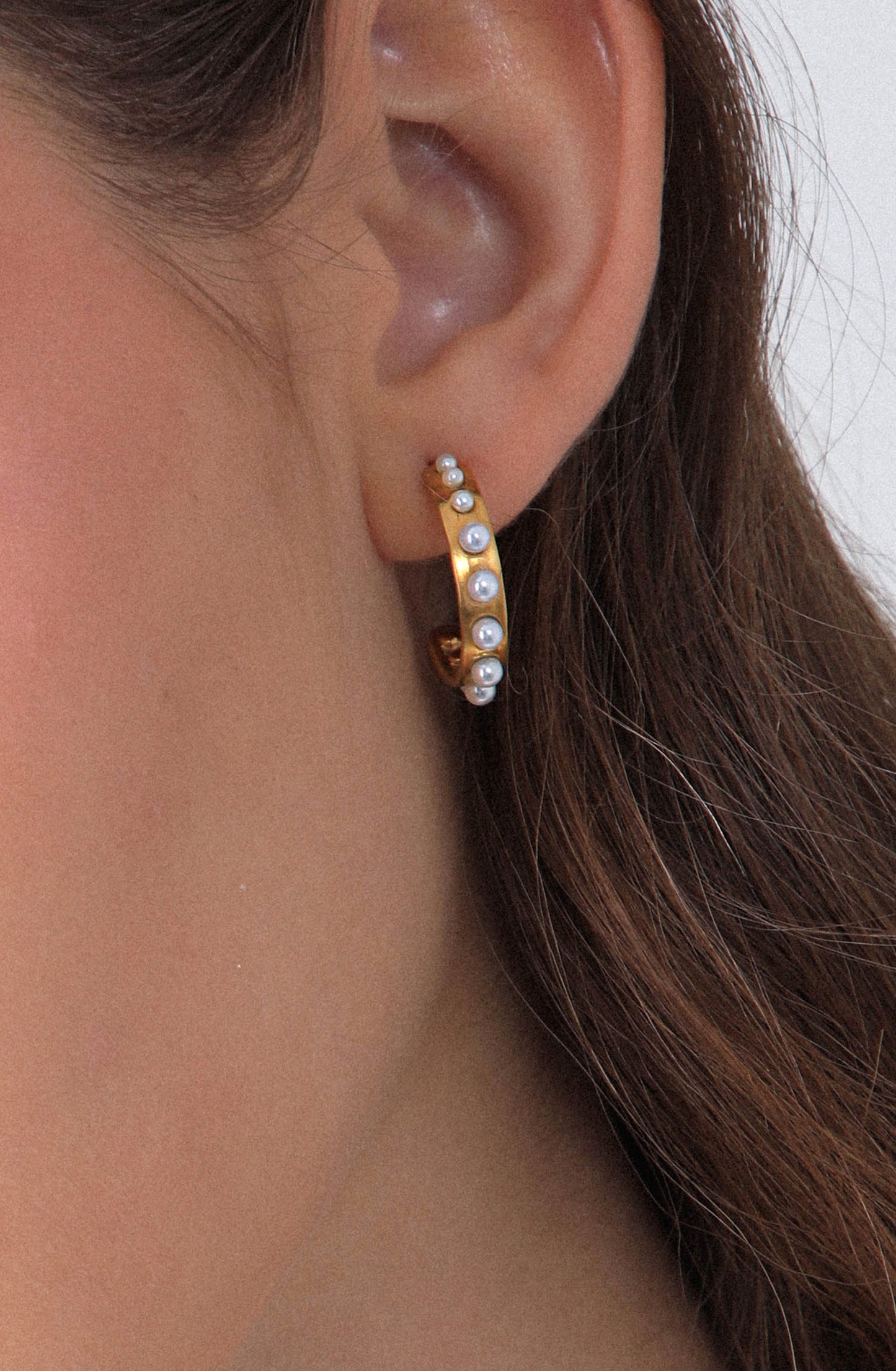 Argollas Perlas Mini Gold