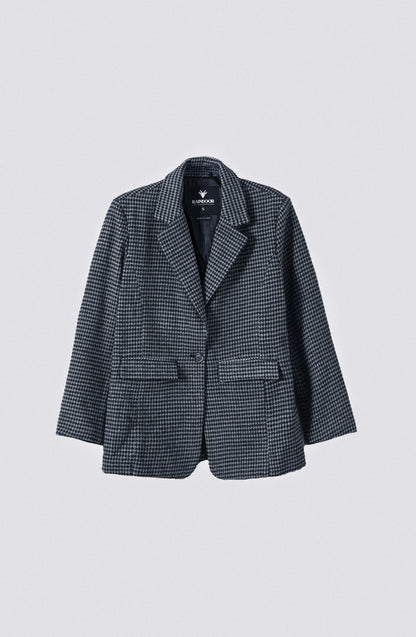 Blazer Tejido Tartan Gray
