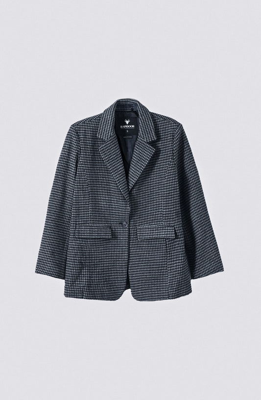 Blazer Tejido Tartan Gray