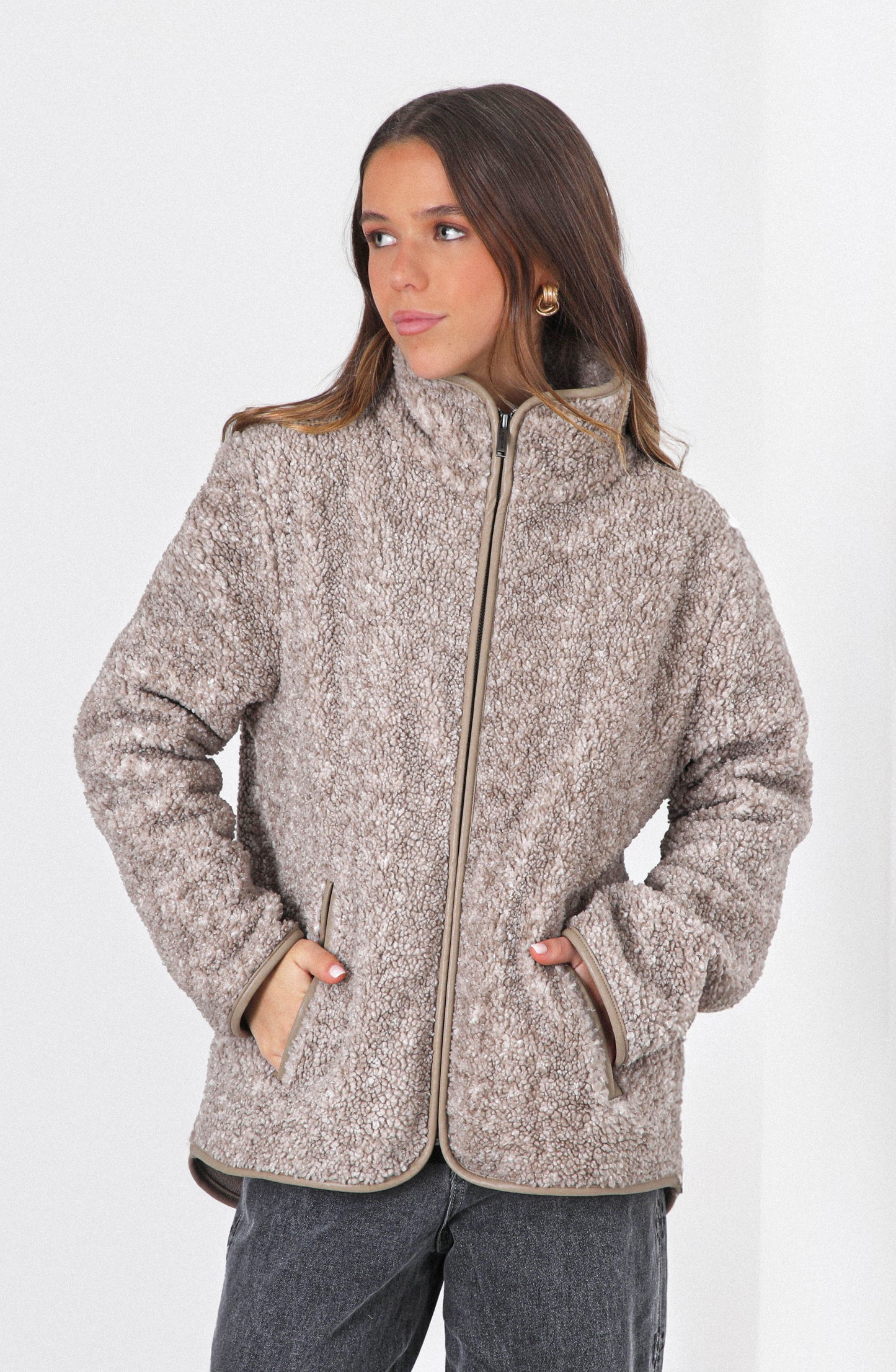 Chiporro Full Zipper Beige Melange