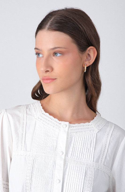 Argollas Perlas Mini Gold