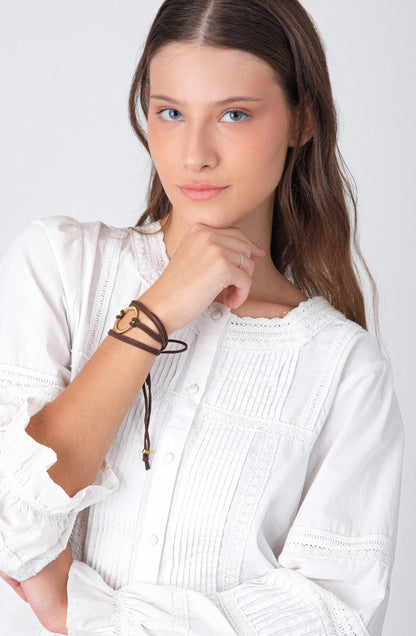 Pulsera Suede Gold Brown