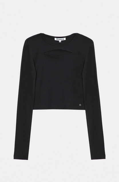 Top Cut Out Canalé Black