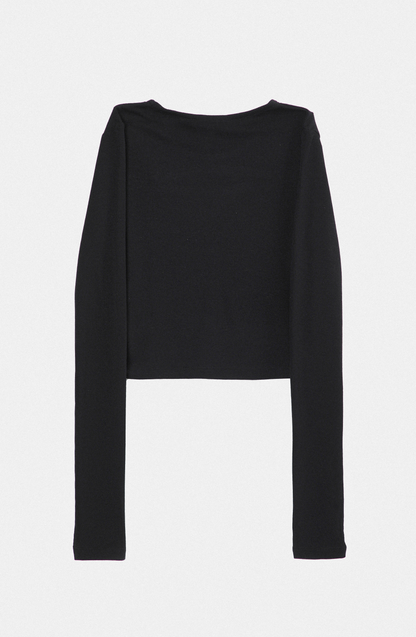Top Cut Out Canalé Black