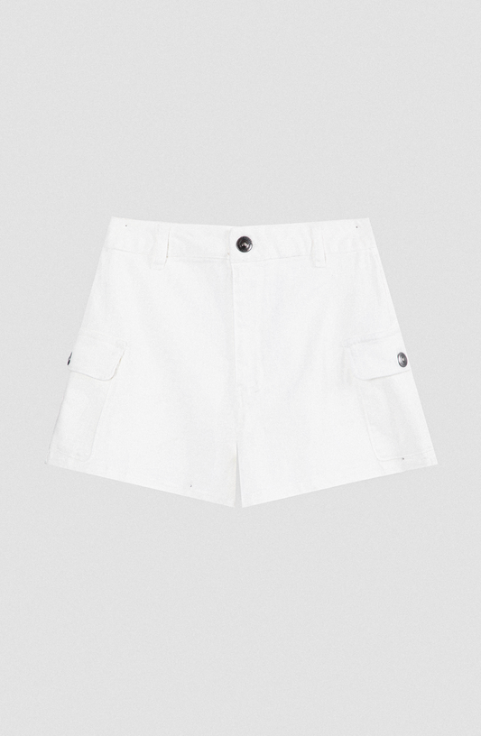 Short Bolsillos Laterales Ecru