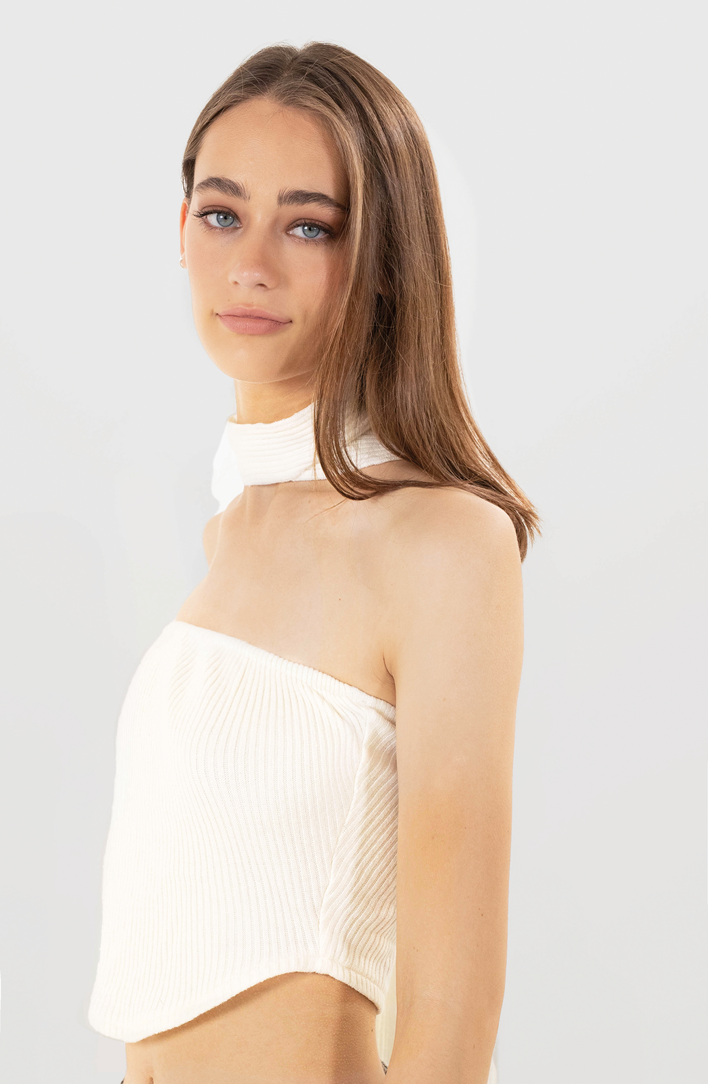Top Bandeau Cuello Ecru
