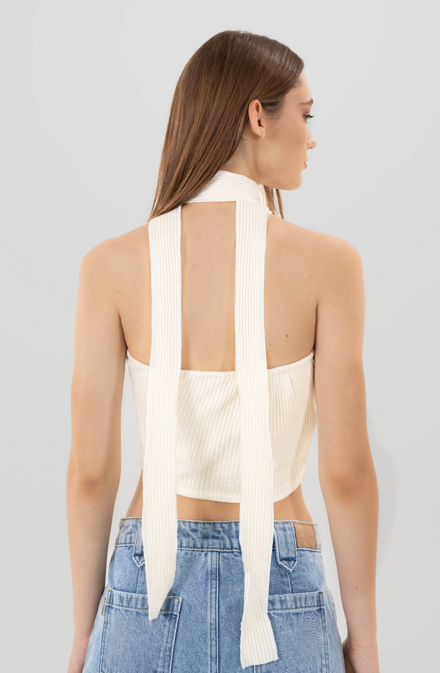 Top Bandeau Cuello Ecru