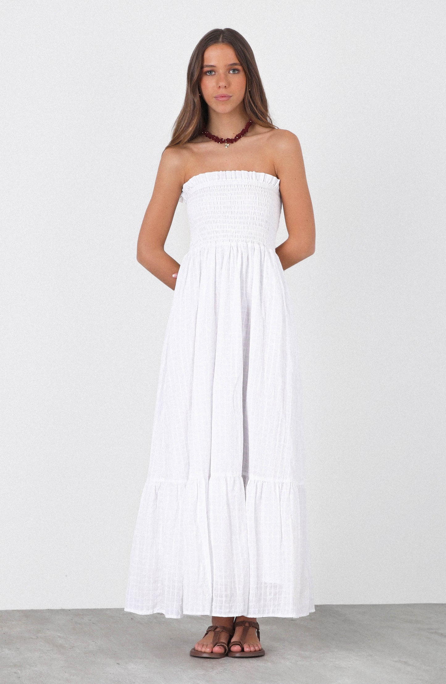 Vestido Largo Strapless White