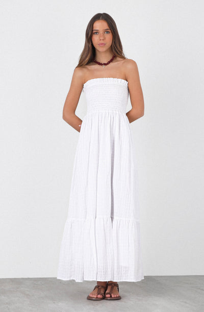 Vestido Largo Strapless White
