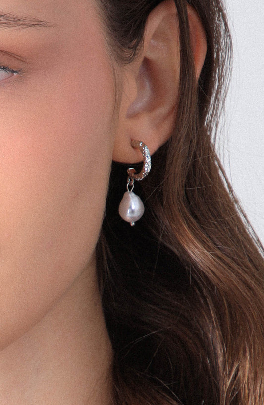 Argollas Perlas Silver