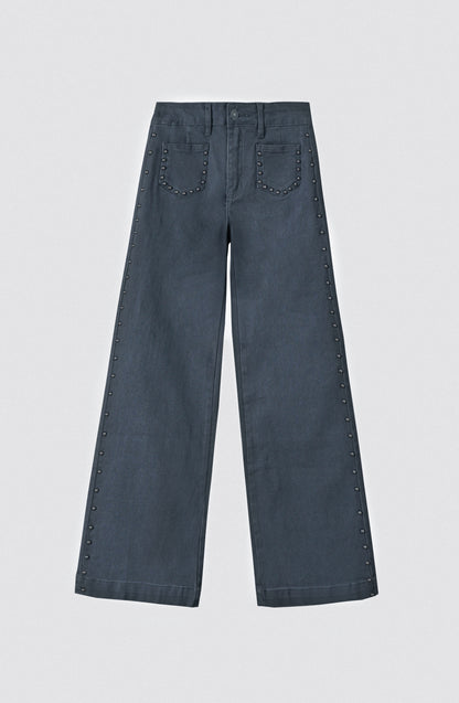 Pantalón Wide Leg Tachas Grey