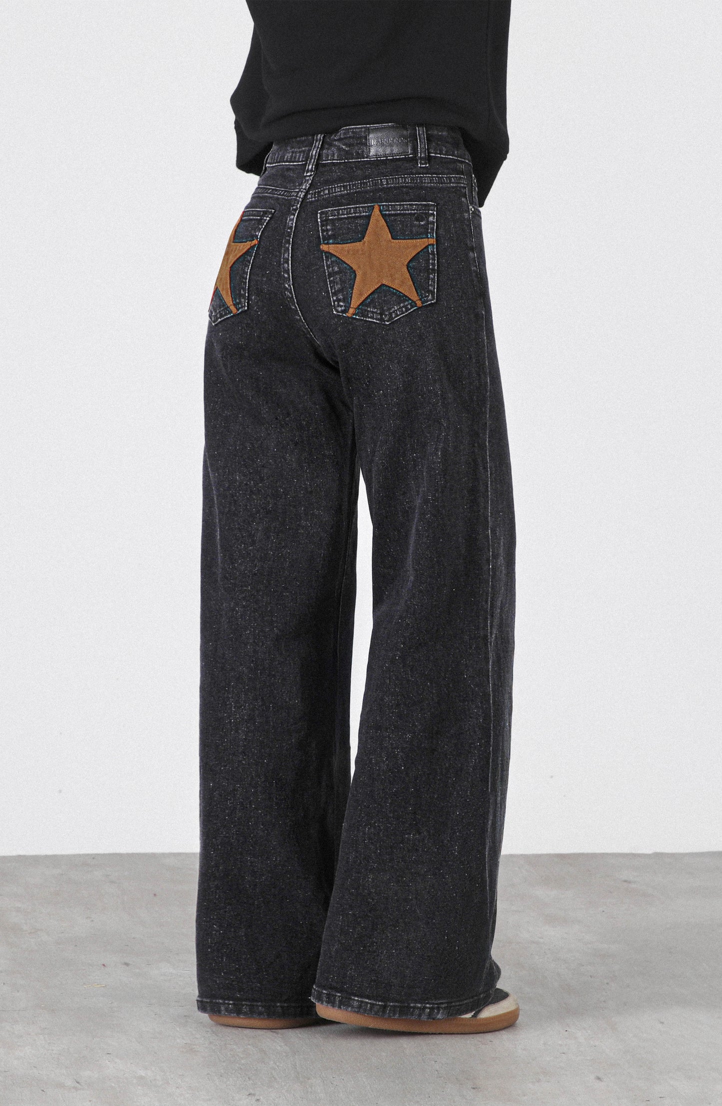 Pantalón Straight Estrellas Black