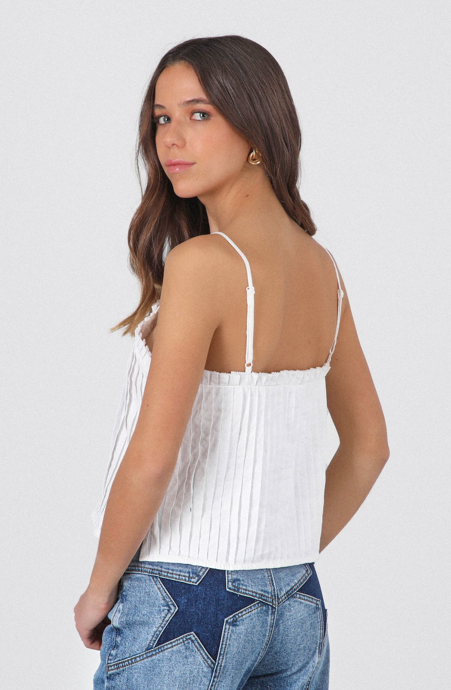 Blusa Pliegues White