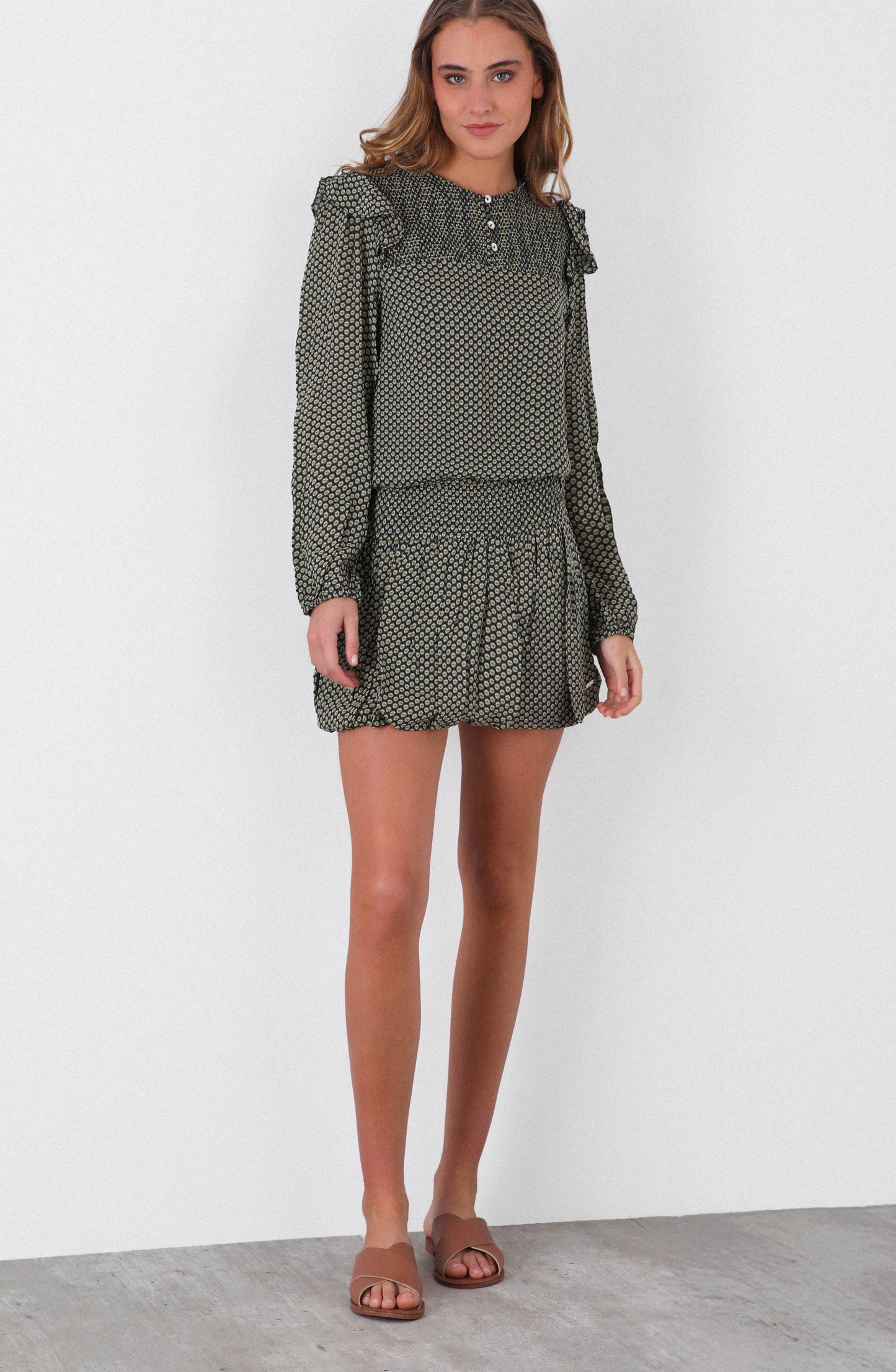 Falda Globo Lurex Navy