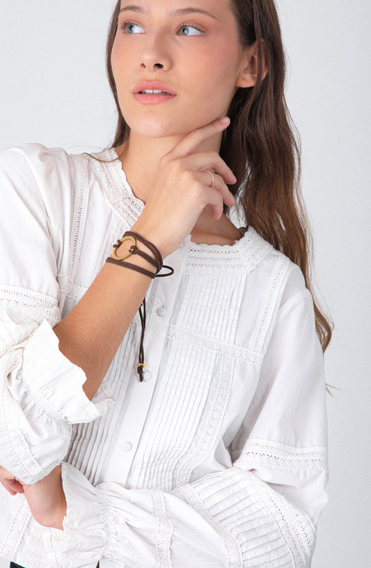 Pulsera Suede Gold Brown