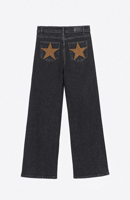 Pantalón Straight Estrellas Black
