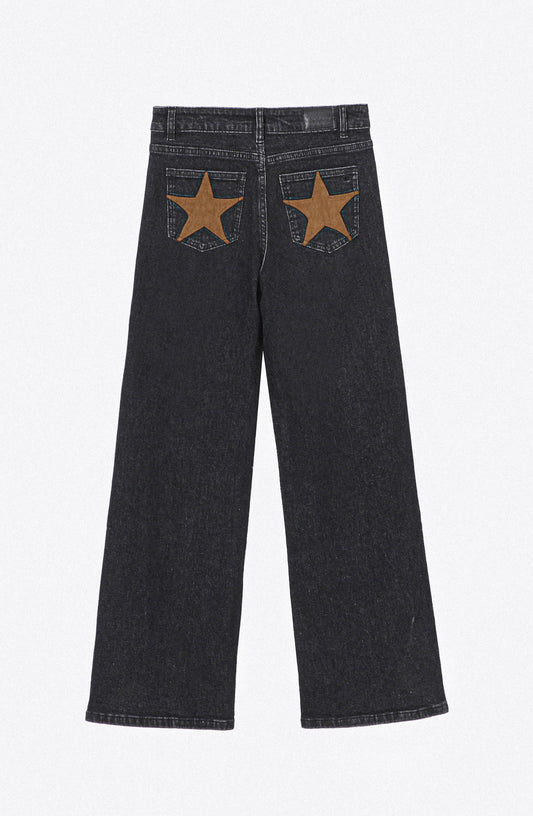 Pantalón Straight Estrellas Black